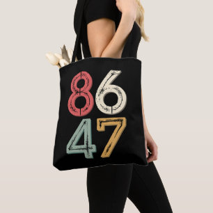 86 47 Anti Trump Vintage 80s Retro Style Tote Bag