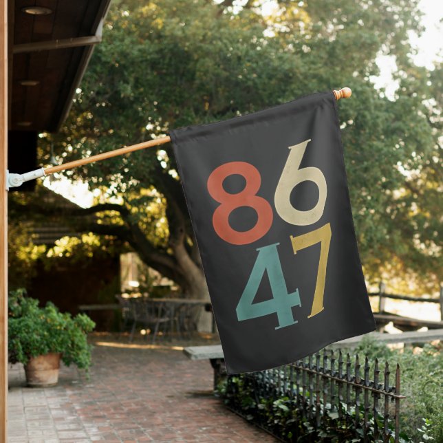 86 47 Dump Trump Cool Retro Anti-Trump  House Flag (In SItu)