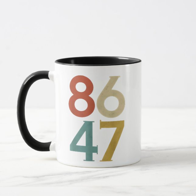 86 47 Dump Trump Cool Retro Anti-Trump  Mug (Left)