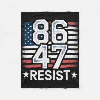 86 47 Resist Anti Trump Remove 47 Vintage 8647 Us Fleece Blanket