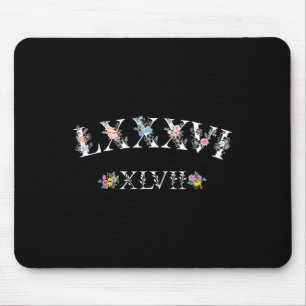 86 47 Roman Numerals Floral 8647 Subtle Anti Trump Mouse Pad