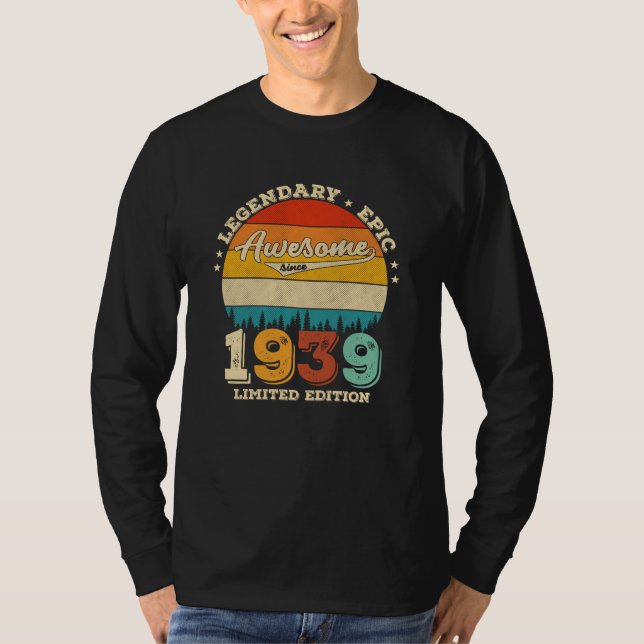 86 Year Old 1939 Retro Awesome 90th Birthday Gift T-Shirt (Front)