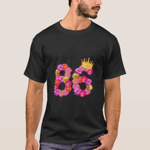 86 Year Old Birthday Women Flower Crown Its My 86t T_Shirt