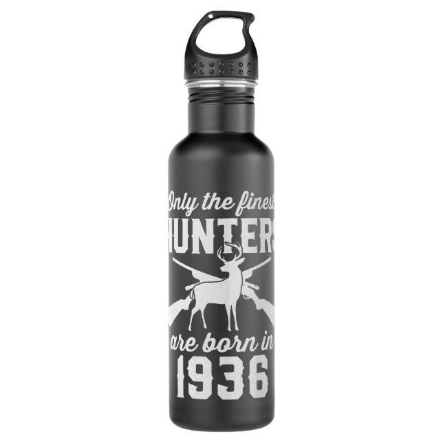 86 Year Old Deer Hunter 86th Birthday 1936 Hunting Stainless Steel Water Bottle (Front)