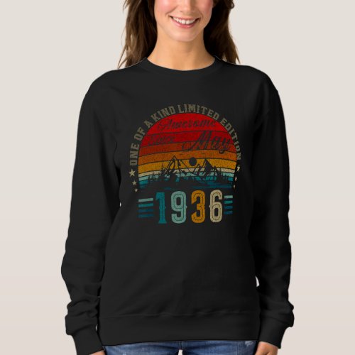 86 Year Old  May 1936  86th Birthday Sweatshirt