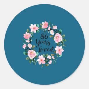 86 Years Loved Men Women 86 Years Old Cool 86th Bi Classic Round Sticker