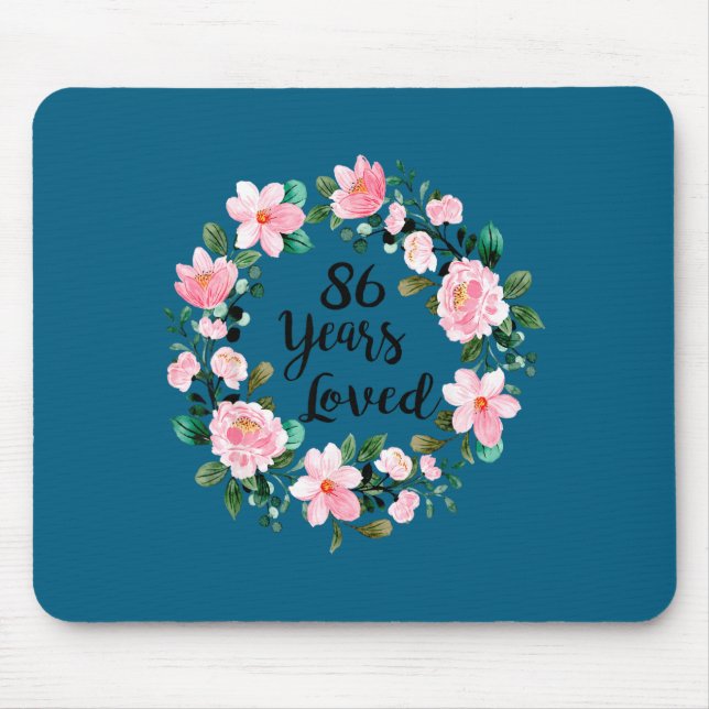 86 Years Loved Men Women 86 Years Old Cool 86th Bi Mouse Pad (Front)