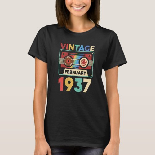 86 Years Old Vintage February 1937 86th Bday T_Shirt