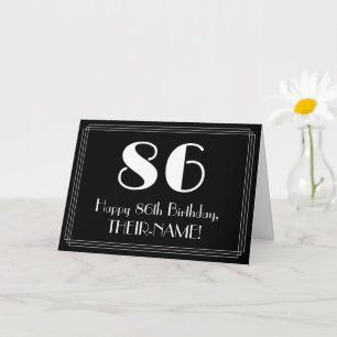 86th Birthday ~ Art Deco Inspired Look "86", Name Card