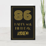 [ Thumbnail: 86th Birthday: Art Deco Inspired Look "86" & Name Card ]