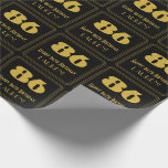 [ Thumbnail: 86th Birthday – Art Deco Inspired Look "86" & Name Wrapping Paper ]