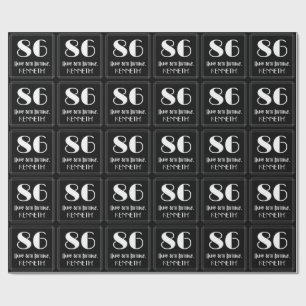 86th Birthday - Art Deco Inspired Look "86", Name Wrapping Paper