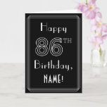 [ Thumbnail: 86th Birthday: Art Deco Style # 86 & Custom Name Card ]