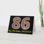 [ Thumbnail: 86th Birthday - Brick Wall Pattern "86" W/ Name Card ]