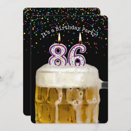 86th Birthday Candle Party Invitation