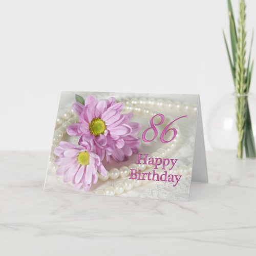 86th Birthday card with daisies