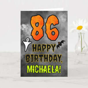 86th Birthday: Eerie Halloween Theme + Custom Name Card
