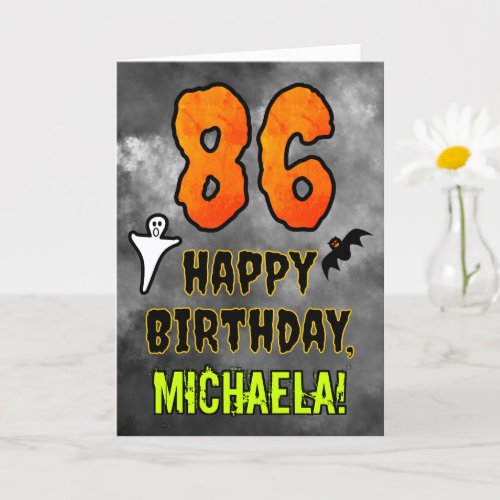 86th Birthday Eerie Halloween Theme  Custom Name Card