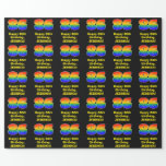 [ Thumbnail: 86th Birthday: Fun, Colorful Rainbow Inspired # 86 Wrapping Paper ]