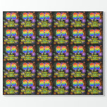 [ Thumbnail: 86th Birthday: Fun Fireworks, Rainbow Look # “86” Wrapping Paper ]