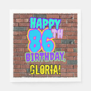 86th Birthday ~ Fun, Urban Graffiti Inspired Look Napkins