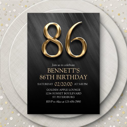 86th Birthday Invitation