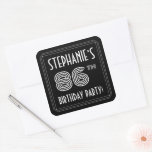 [ Thumbnail: 86th Birthday Party: Art Deco Style & Custom Name Sticker ]