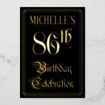 [ Thumbnail: 86th Birthday Party — Fancy Script & Custom Name Invitation ]