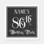 [ Thumbnail: 86th Birthday Party — Fancy Script + Custom Name Napkins ]