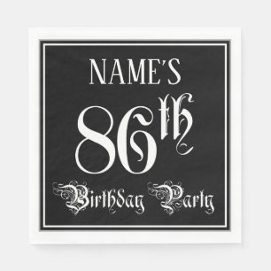 86th Birthday Party — Fancy Script + Custom Name Napkins