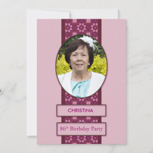 86th Birthday Party Invitation Picture and Name