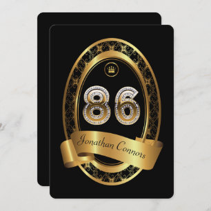 86th,birthday party woman man,elegant color invitation