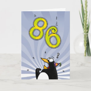 86th Birthday - Penguin Surprise Card