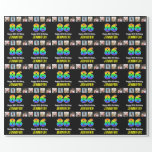 [ Thumbnail: 86th Birthday: Rainbow “86“; Custom Photos & Name Wrapping Paper ]