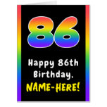 [ Thumbnail: 86th Birthday: Rainbow Spectrum # 86, Custom Name Card ]