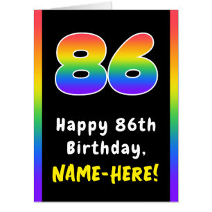 86th Birthday: Rainbow Spectrum # 86, Custom Name Card