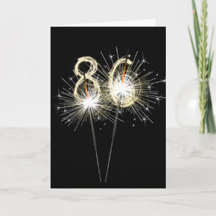 86th Birthday Sparklers on Black Card