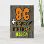 [ Thumbnail: 86th Birthday: Spooky Halloween Theme, Custom Name Card ]