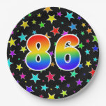 [ Thumbnail: 86th Event: Bold, Fun, Colorful Rainbow 86 Paper Plates ]