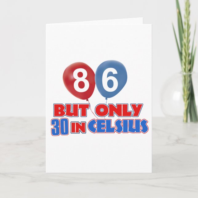 86th year birthday designs card (Front)