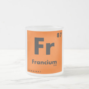 87 Francium   Periodic Table of Elements Frosted Glass Coffee Mug