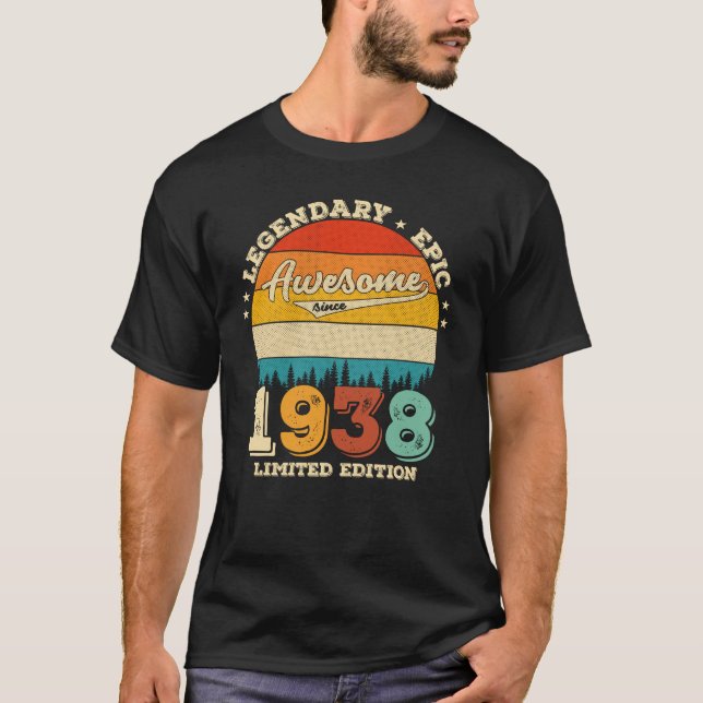 87 Year Old Bday 1938 Awesome 87th Birthday Gift T-Shirt (Front)
