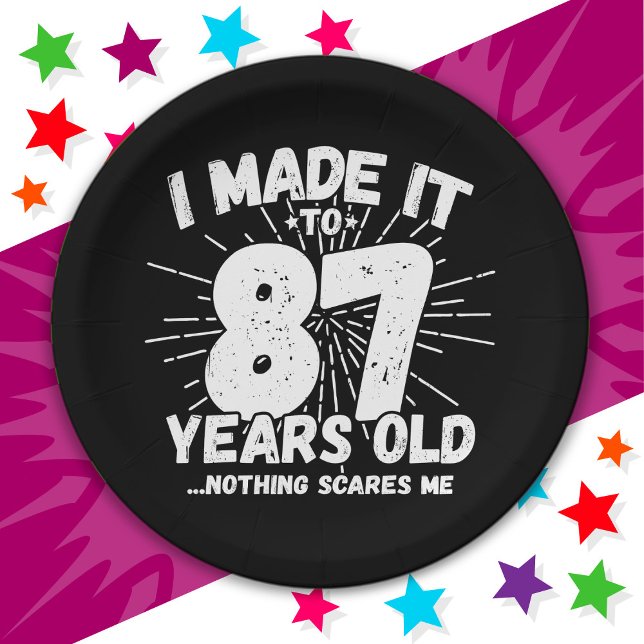 87 Year Old Sarcastic Meme Funny 87th Birthday Paper Plates (Creator Uploaded)