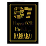 [ Thumbnail: 87th Birthday: Art Deco Inspired Look “87” + Name Card ]