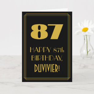 87th Birthday – Art Deco Inspired Look "87" & Name Card