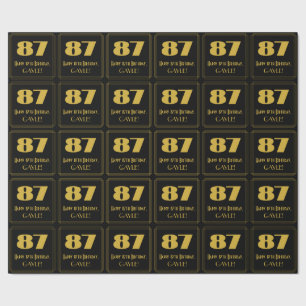 87th Birthday – Art Deco Inspired Look "87" & Name Wrapping Paper