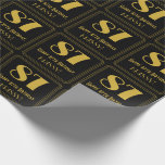 [ Thumbnail: 87th Birthday ~ Art Deco Inspired Look "87", Name Wrapping Paper ]