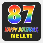 [ Thumbnail: 87th Birthday: Bold, Fun, Simple, Rainbow 87 Sticker ]