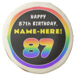 [ Thumbnail: 87th Birthday: Colorful Rainbow # 87, Custom Name ]
