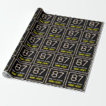[ Thumbnail: 87th Birthday: Floral Flowers Number, Custom Name Wrapping Paper ]